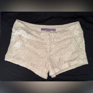 Boom Boom Jeans Cream Lace Jean Shorts